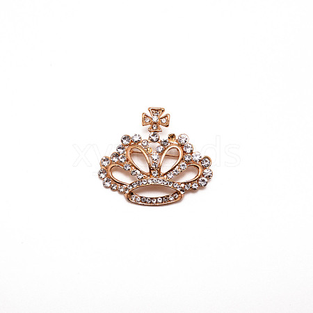 Crystal Rhinestone Crown Brooch JEWB-WH0022-27-1
