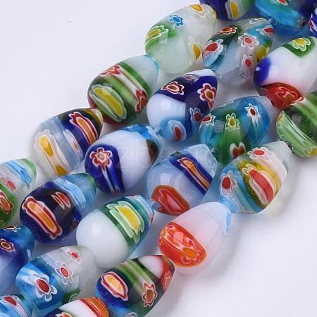 Handmade Millefiori Lampwork Beads Strands LAMP-T005-22-1