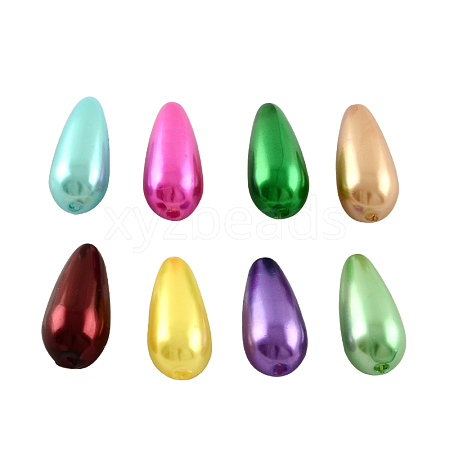 ABS Plastic Imitation Pearl Teardrop Beads MACR-S265-M-1