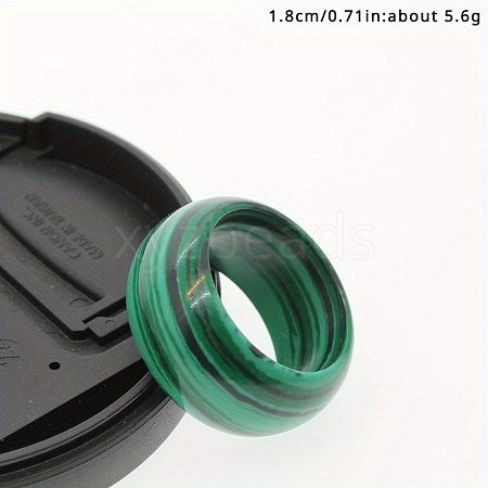 Synthetical Malachite Plain Band Rings DB0589-24-1