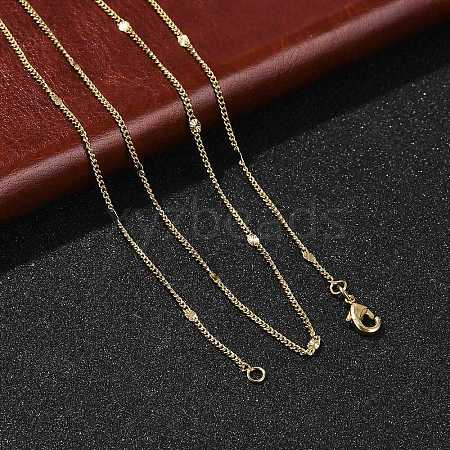 2mm Rack Plating Brass Curb Chain Necklaces for Women Men MAK-L044-24G-1