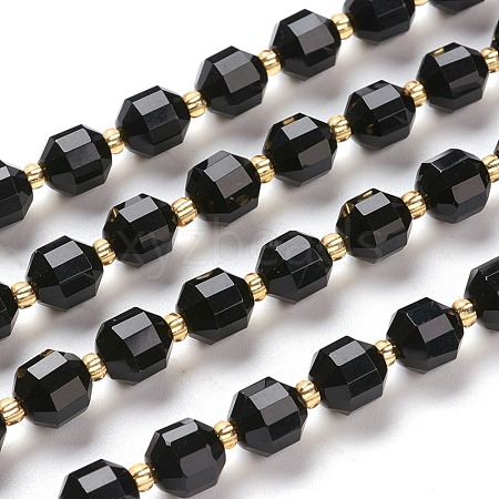 Natural Black Onyx Beads Strands G-K303-A27-8mm-1