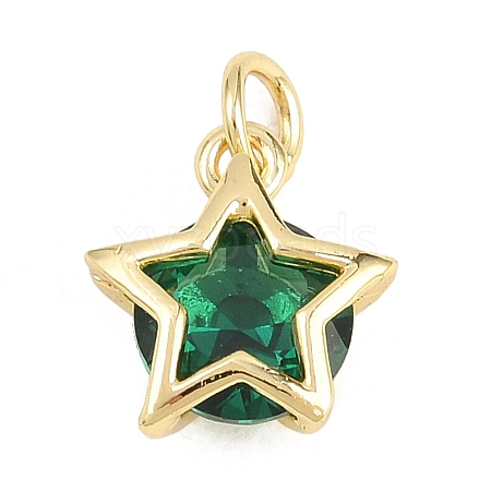 Brass Micro Pave Cubic Zirconia Pendants KK-H273-12G-1