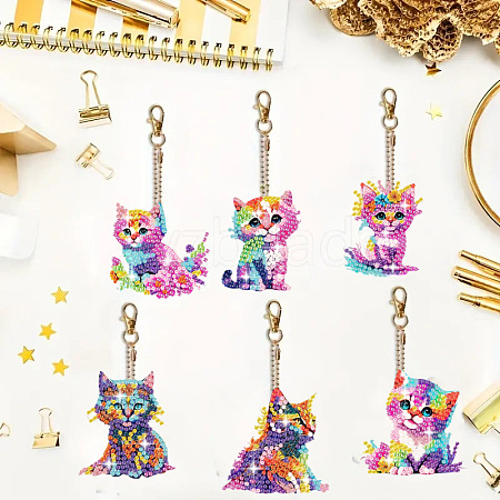 DIY Cat Pendant Decoration Diamond Painting Kit PW-WG3A5D7-01-1