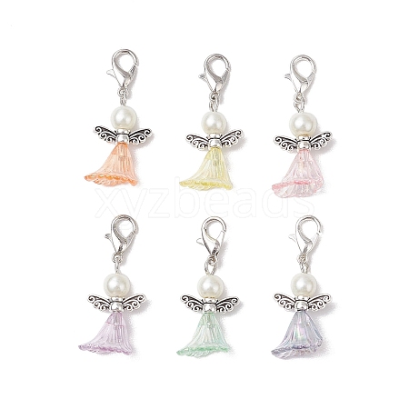 Acrylic Angel Pendant Decorations HJEW-JM02865-01-1