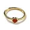 Heart Natural Mixed Stone Adjustable Rings RJEW-Q818-02G-4