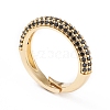 Adjustable Brass Micro Pave Cubic Zirconia Cuff Rings RJEW-L098-007D-G-2