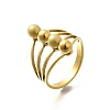 304 Stainless Steel Round Ball Multilayer Finger Rings for Women RJEW-U036-02G-01-4