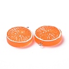 Flat Round Resin Fruit Pendants RESI-H144-10A-3