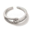 Brass Micro Pave Cubic Zirconia Rings for Women RJEW-E295-12P-2