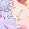 Brass with ABS Imitation Pearl Earrings for Women EJEW-JE05928-2