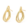 Rack Plating Brass Twist Oval Dangle Stud Earrings EJEW-D061-35G-1