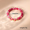 Natural Cherry Bloom Agate Round Beaded Stretch Bracelets for Women JG7609-1