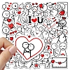 Valentine's Day Theme Cartoon PVC Self-Adhesive Stickers VALE-PW0003-02-5