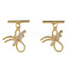 Brass Micro Pave Clear Cubic Zirconia Toggle Clasps KK-N233-225-2