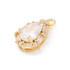 Brass Micro Pave Clear Cubic Zirconia Pendants KK-Z084-09G-04-2