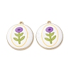 Plating Eco-Friendly Printed Alloy Pendants AL-CBAE25B-01C-G-1