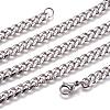 Non-Tarnish 304 Stainless Steel Cuban Link Chain Necklaces NJEW-L159-02A-P-2