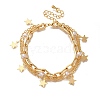 Star Brass Cable Chain Bracelets BJEW-L696-033G-1