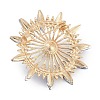 Sunflower Rhinestone Brooch Pins JEWB-A029-01G-02-2