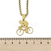 304 Stainless Steel Bicycle Riding Pendant Box Chain Necklaces NJEW-H055-01G-5