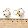 Brass & Plastic Imitation Pearl Hoop Earrings EJEW-A121-02G-3