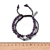 Adjustable Natural Amethyst & Hematite Braided Bead Bracelets BJEW-U035-01C-5