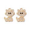 Brass Micro Pave Cubic Zirconia Pendants ZIRC-P100-03G-2