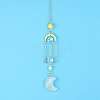 Quartz Crystal Moon Sun Catcher Hanging Ornaments HJEW-PW0002-11A-1