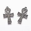 Tibetan Style Alloy Ankh Cross Pendants TIBEP-M035-02AS-FF-2
