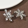 Snowflake Brass Micro Pave Cubic Zirconia Stud Earrings EJEW-G452-03P-3