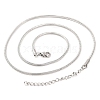 304 Stainless Steel Round Snake Chain Necklaces for Women NJEW-G140-06D-P-2