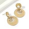 Flat Round 201 Stainless Steel Dangle Stud Earrings EJEW-D084-03G-1