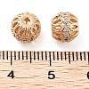 Brass Micro Pave Clear Cubic Zirconia Beads KK-U028-23G-3