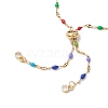 304 Stainless Steel Colorful Enamel Link Chain Slider Bracelet Makings AJEW-JB01281-3