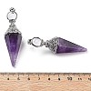 Natural Amethyst Faceted Cone Big Pendants G-P552-04P-05-3