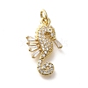 Rack Plating Brass Micro Pave Cubic Zirconia Pendants KK-M296-10G-1