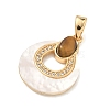 Brass Micro Pave Clear Cubic Zirconia Pendants KK-G556-01G-01-2