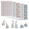 5Pcs 5 Styles Flower Pattern Ceramics Clay Water Transfer Paper AJEW-HY0002-17C-1