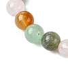 Natural Carnelian & Rose Quartz & Green Aventurine & Labradorite Round Beaded Stretch Bracelets BJEW-JB10910-05-3