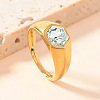 304 Stainless Steel with Cubic Zirconia Finger Rings FS-WG76F9A-02-1
