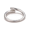 304 Stainless Steel Minimalist Open Cuff Ring with Clear Cubic Zirconia for Women RJEW-A005-01P-3