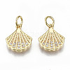 Brass Micro Pave Clear Cubic Zirconia Charms X-ZIRC-S067-182-NF-1