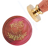 Brass Wax Seal Stamp with Handle AJEW-WH0184-0108-1