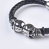 Men's Braided Leather Cord Bracelets BJEW-P194-09-3