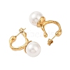 Ion Plating(IP) 304 Stainless Steel with ABS Imitation Pearl Stud Earrings for Women EJEW-N055-14G-2