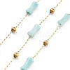 Handmade Bamboo Shape Natural Shell Beaded Chains CHS-P019-04G-1