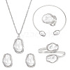 Oval Alloy & Plastic Pearl Jewelry Sets WGB491C-24-4