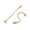 Brass Enamel ABS Imtation Pearl End with Chain KK-B129-27G-03-2