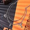 Halloween 304 Stainless Steel Double Layer Waist Chain Belts NJEW-C00036-2